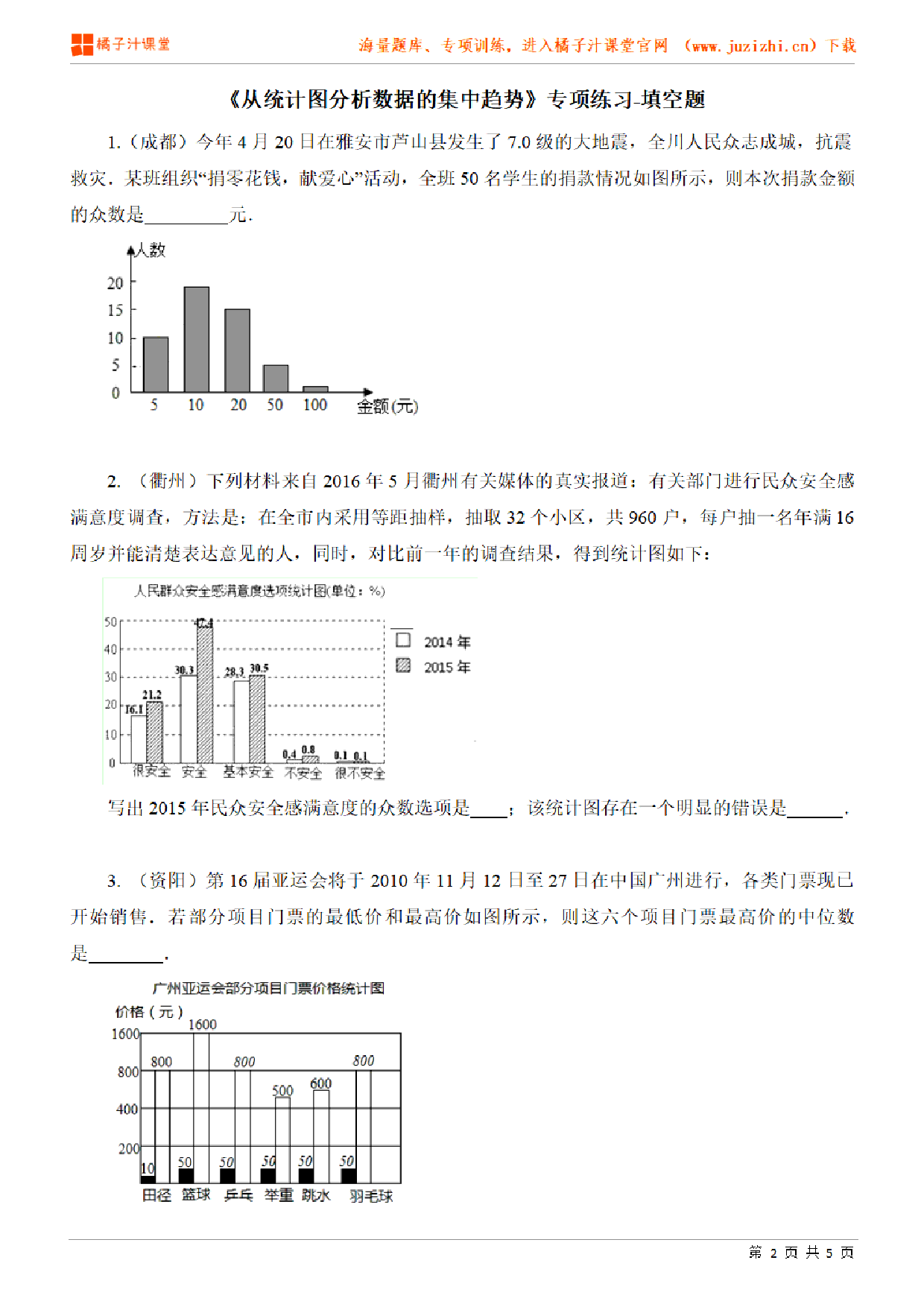 【北师大版数学】八年级上册第六章《从统计图分析数据的集中趋势》专项练习-填空题