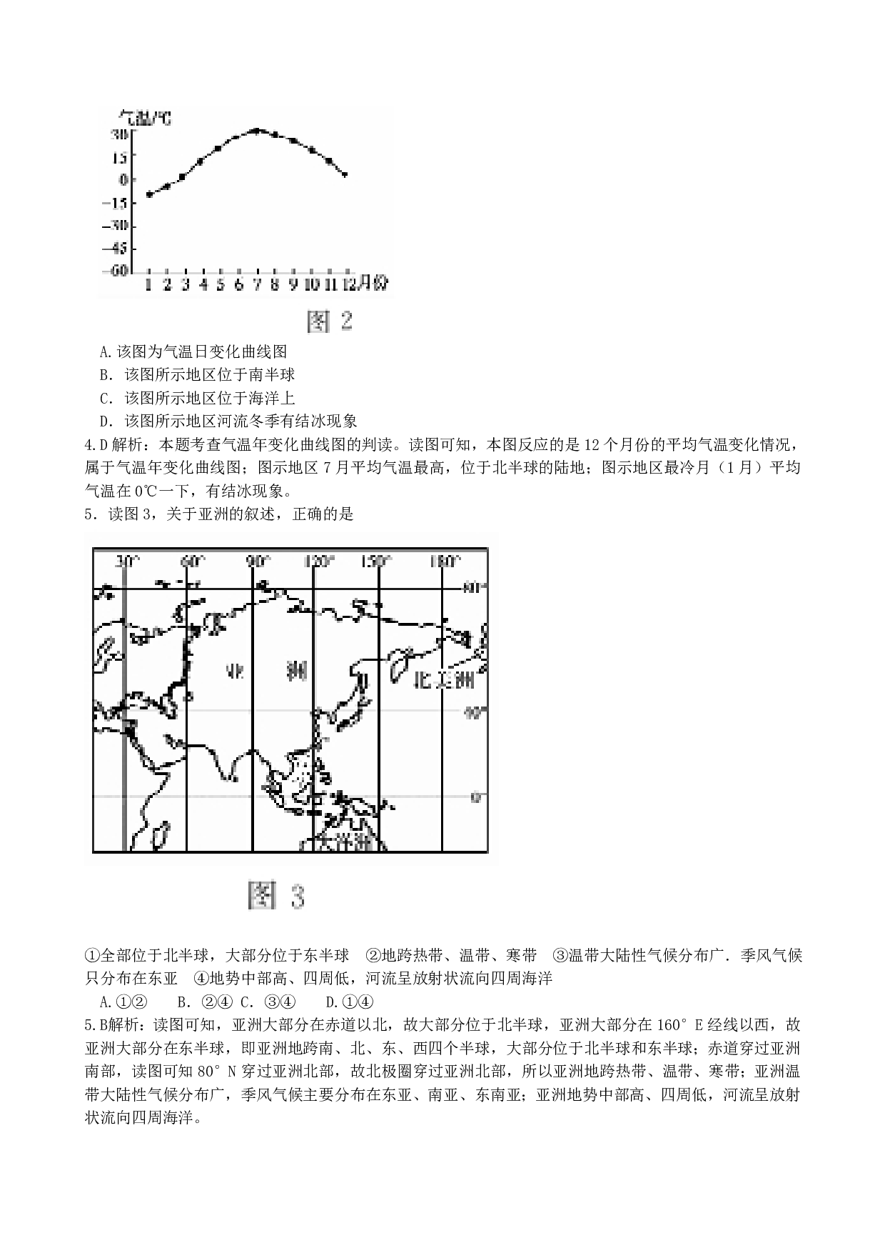 2015年地理山东东营中考历年真题