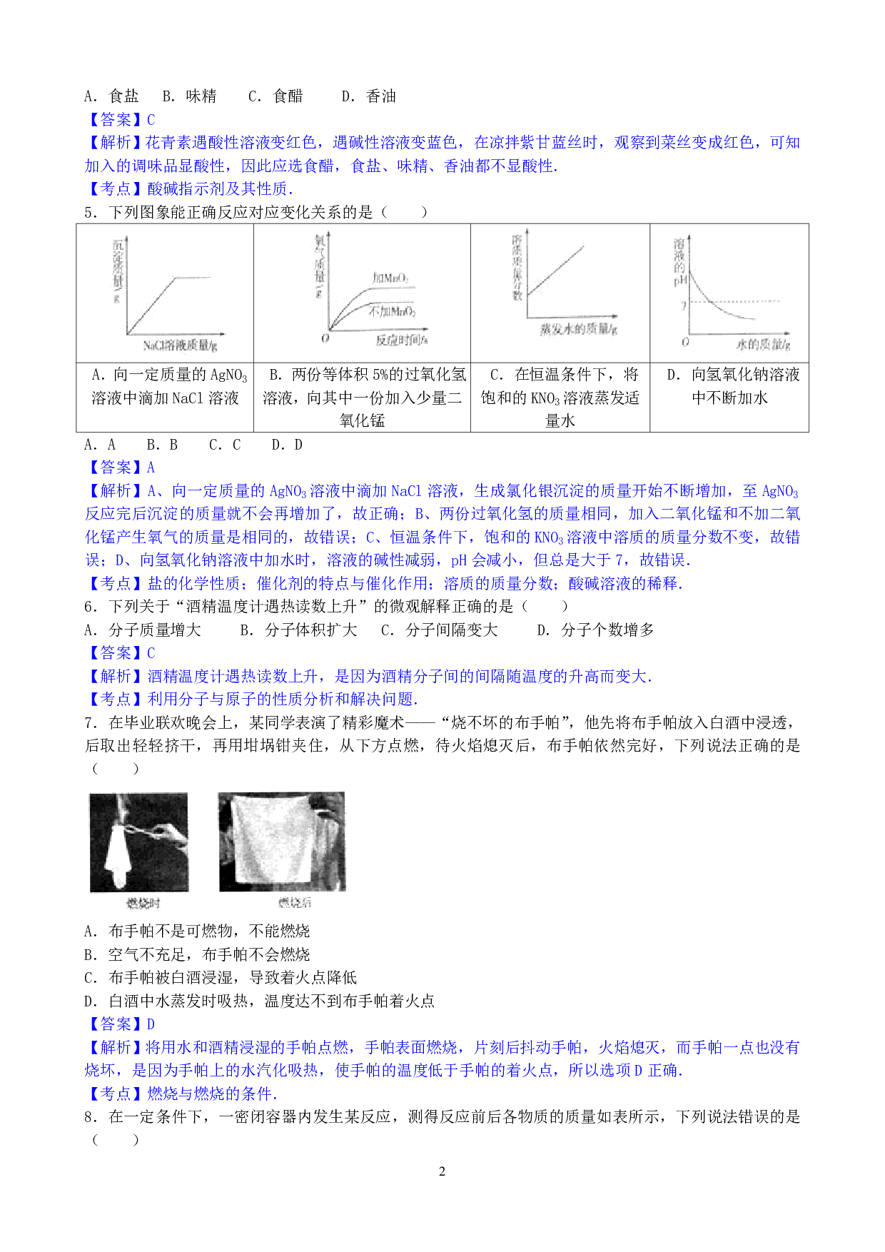 2017年山东省枣庄市中考化学 历年真题