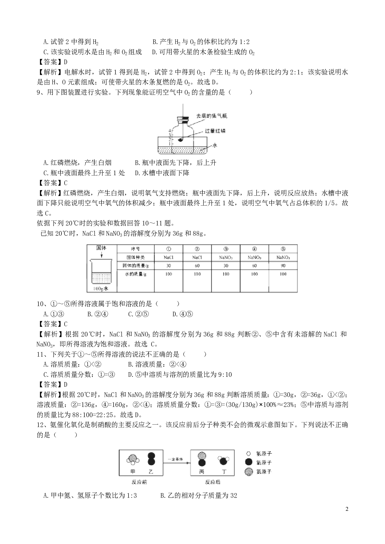 2018年北京市中考化学历年真题