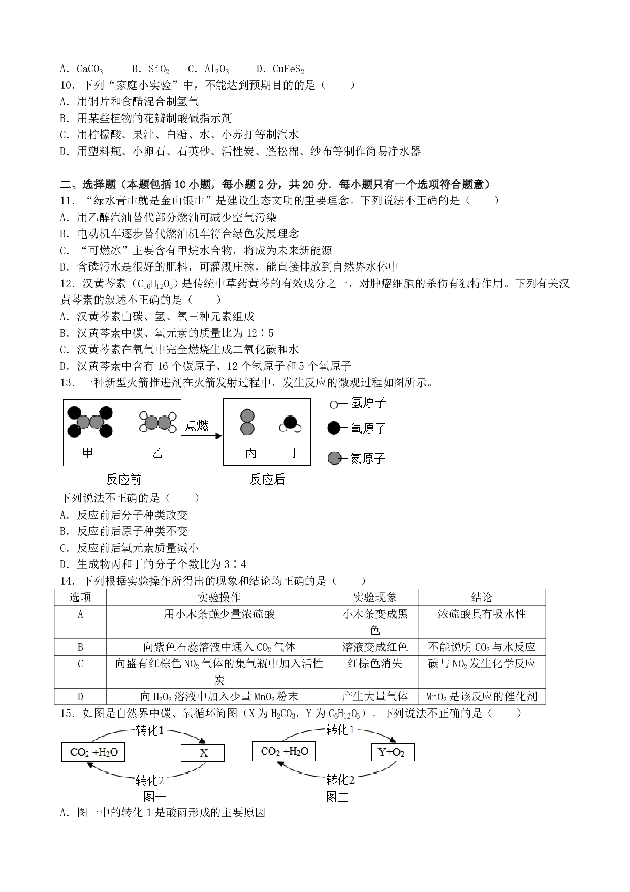 2018年山东省潍坊市中考化学历年真题