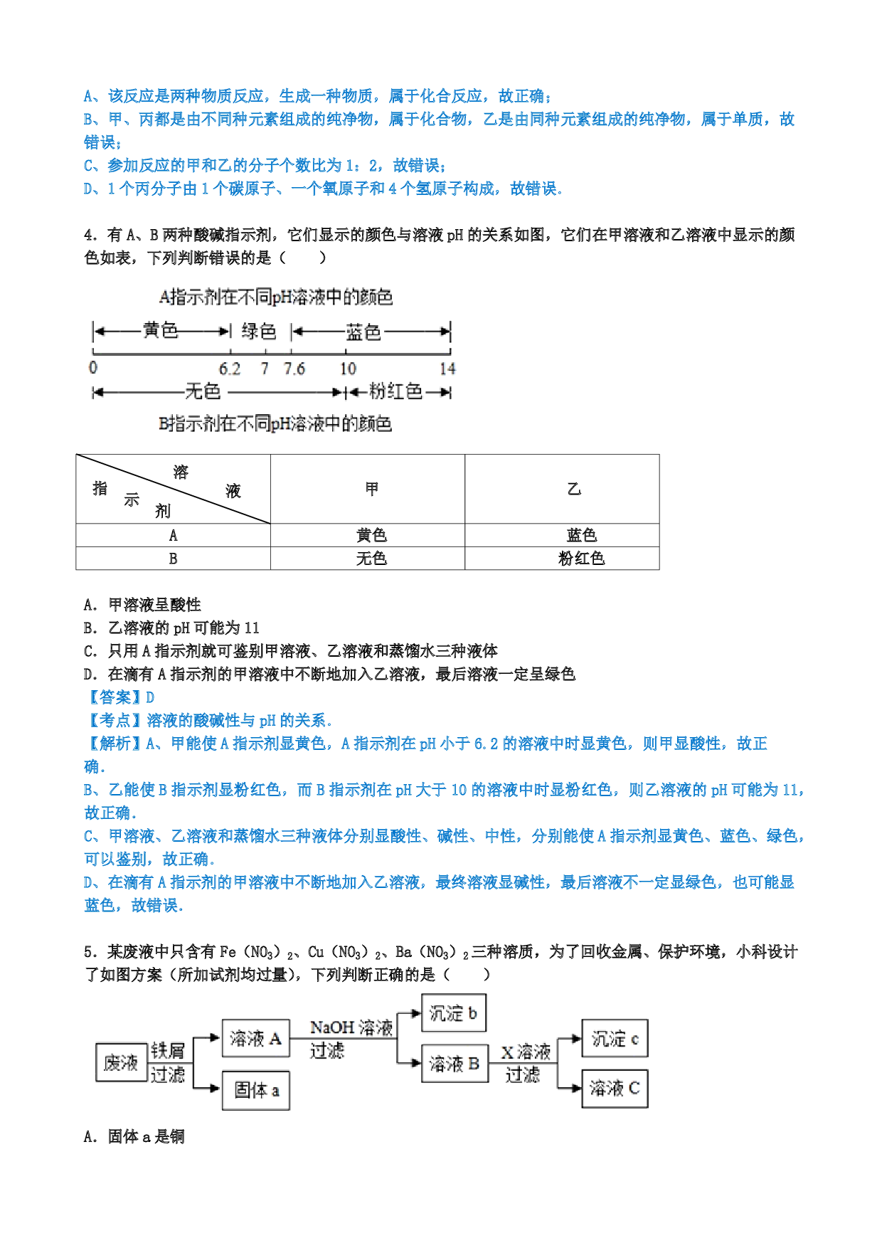 2017年浙江省宁波市中考化学历年真题